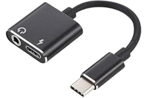 USB C to Jack 3.5 Cable Adapter Charging Cable Adapter for 3.5mm Type C USB Audio Adapter 2 in 1 USB - Black