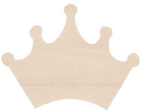Package of 36 Unfinished Wooden Princess Crown Cutouts for Crafting, Creating and Embellishing