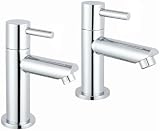 VeeBath Traditional Jasper Basin Taps Hot Cold Lever Mixer Chrome view 2