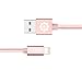 Lightning Cable, iPhone 6S Charger Rose Gold, 2 Pack 6.6 Feet F-color Long Braided Apple Certified Lightning to USB Cable for iPhone 6S 6 Plus 5 5S 5C SE 2016, iPad Air 3 Mini 4, iPad Pro Rose Pink 2M