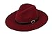 Dantiya Women'/s Wide Brim Wool Fedora Panama Hat with Belt Black, One Size