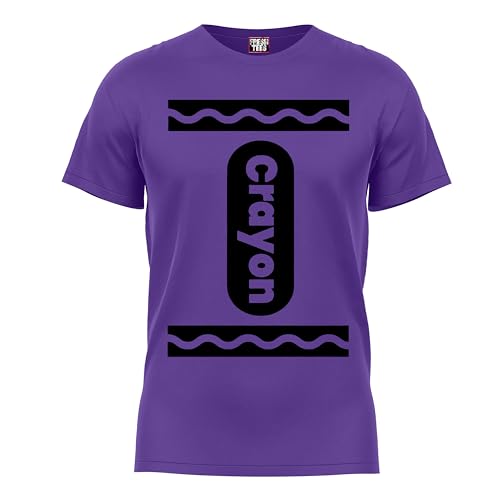 Crayon Unisex Adult T-Shirt Halloween Costume | Funny Cool Graphic Tee Shirt Idea For Women/Men (3XL,Purple) In | Whizz Test Color