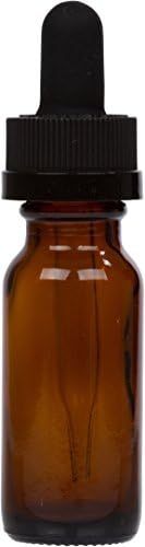 1/2 oz Amber Boston Round Bottle w/ Black Child Resistant Dropper 25 Pack