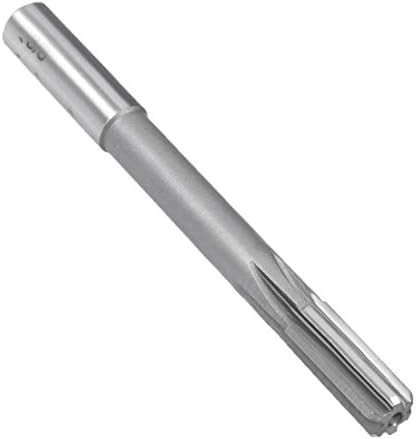 uxcell Chucking Reamer 3/8", H7 HSS Lathe Machine Reamer 6 Straight Flutes, Round Shank Milling Cutting Tool, Reaming Drill Bit for Stainless Steel Metal Hole