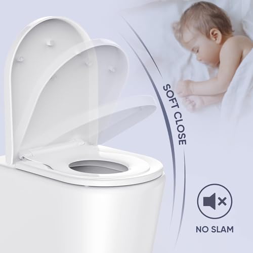 TERRIFI 2-in-1 Elongated Toilet Seat, Family Toilet Seat with Child Seat Built-in, Training Toilet Seat for Toddlers, Soft Close& Quick Release Function, for Adult and Child