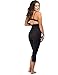 Delfin Spa Women's Body Slimming High Waist Shapewear Capris, BLACK, Large