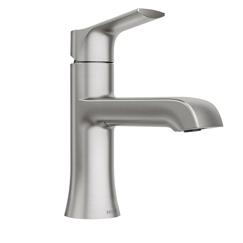 Moen LISO Spot Resist Brushed Nickel One-Handle Bathroom Faucet, One Hole Bathroom...