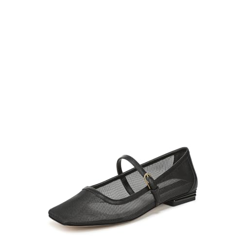 Franco Sarto Women's Tinsley Mary Jane Flat Black Mesh