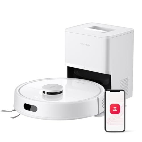 Q7 L5+ Robot Aspirateur Laveur avec Station, 8000 Pa Aspiration, Vidange Automatique, Navigation LiDAR, 3 Niveaux d'eau, pour Poils d'animaux/Tapis, App