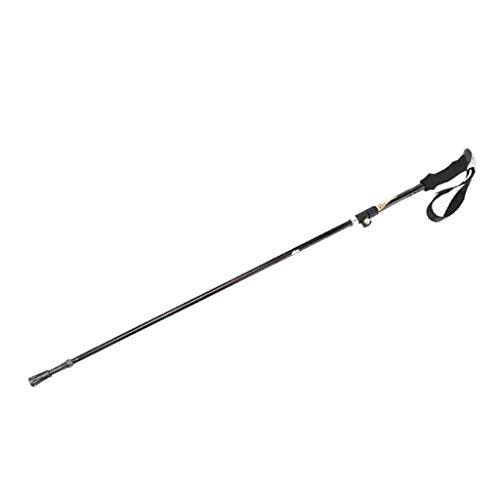 Ranoff Outdoor Winter Handle Ski Poles 5 Knots Aluminum Folding Mountaineering Crutch (Black)