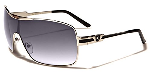 Khan fashion men s square aviator style sunglasses silver black s…