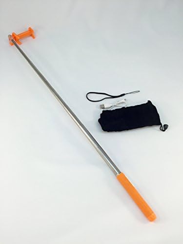 X-tend 2015 Mini Selfie Stick, New Extendable to 27" Wireless Bluetooth Remote Adjustable Phone Holder Stand (Orange)