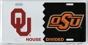 Oklahoma House Divided Metal License Plate