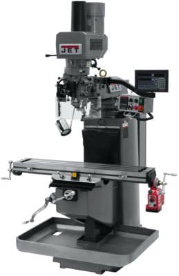 JET 690536 9 in. x 49 in. Mill with Newall DP700 DRO with X-Axis Powerfeed and Air Power Drawbar