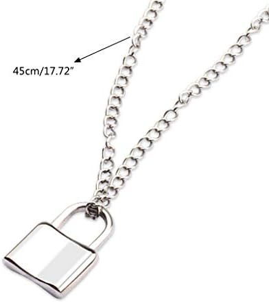 Hip Hop Padlock Pendant Necklace Titanium Steel Rolo Cable Chain Fashion Jewelry
