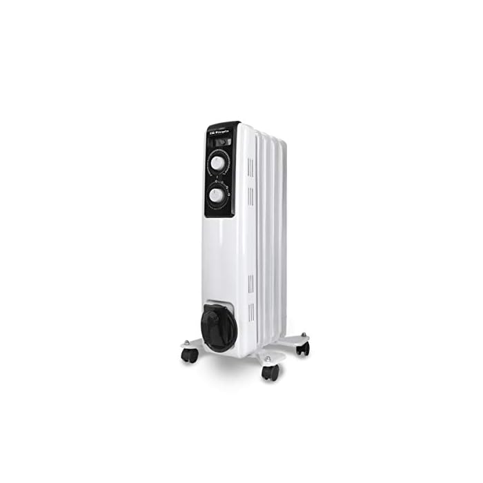 Orbegozo RF 1000 Radiador de aceite, 1000W de potencia, construcción modular de 5 elementos y diseño en color blanco, Negro