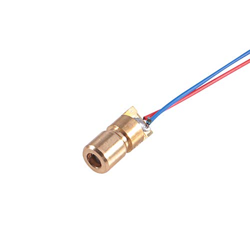 Aoicrie 15pcs 5V 650NM 5Mw Red Dot Laser Head Red Laser Diode Laser Tube 6mm with Leads Head