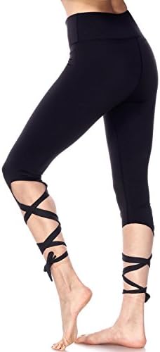 La Reve Cutout Tie Leggings For Women - Ballerina Yoga Pants High Waist For Dance