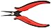 Hakko CHP PN-2005 Long-Nose Pliers, Pointed Nose, Flat Outside Edge, Serrated Jaws, 32mm Jaw Length, 1.2mm Nose Width, 3mm Thick Steel, Red