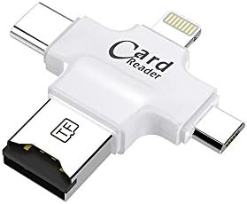 VENSAN Multiple USB Card Reader, 4 in 1 Micro SD Card Reader with Type C USB Connector OTG HUB Adapter, TF Flash Memory Card Readers For iPhone iOS/Android USB2.0
