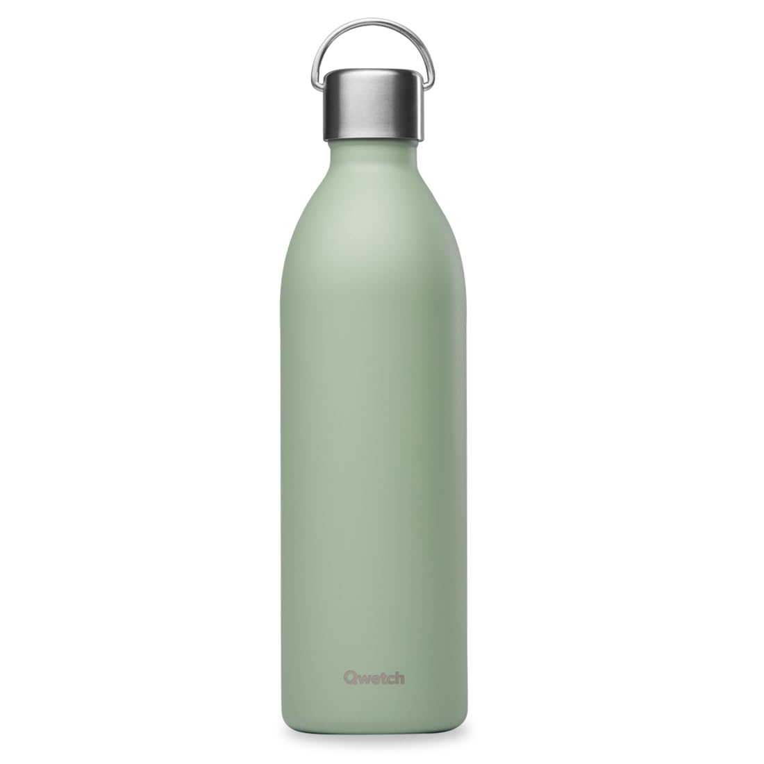 Qwetch - Active Insulated Bottle Lime Green 1L - Stainless Steel Recycled Handle Flask - 24h Cold & 12h Hot - Leakproof & Compact