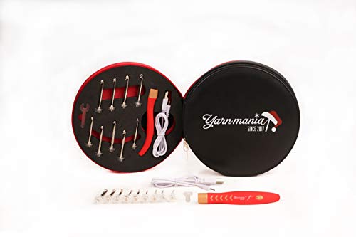 [All New Model] Yarn Mania Lighted Crochet Hooks | Light Up Crochet Hooks with Interchangeable Aluminum Heads (6 Sizes 2.5-6.5 mm) | Ergonomic Curve Shape and Soft Handle (Black) - Thumbnail 6