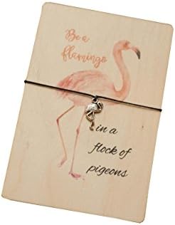 Wish Bracelet - Be a Flamingo in a Flock of Pigeons - Choice of Wood or Card DD167