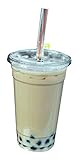 Green Direct Plastic Ultra Clear Cups With Flat Lids for Iced Coffee Bubble Boba Tea Smoothie (100, 16 Ounce) (Kitchen)
