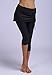 FanShou Women Capris Swim Pants Tights Sport Swimming Surfing Leggings Sun Protection (Large, Black)