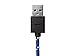 Tweedz Blue Braided Micro USB Cable Android Phone Charger - Durable, Tangle Free Smartphone Cord & Wall Adaptor