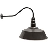 Ark Lighting AGB101-AS20-BZ Gooseneck Barn Light - Bronze Outdoor Dome with Incandescent Downlight | Wall-Mount Fixture for P