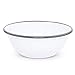 Crow Canyon Home Enamelware Cereal Bowl, 20 ounce, Vintage White/Grey (Set of 4)