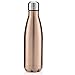 Insulated Water Bottle, 17oz(500ml) DoerDo Double Wall Vacuum Stainless Steel Bottle With A FREE Gift of Cleaning Brush For Outdoor Sports, Cola Shape Keep Cold Or Hot, Multi Color (Brown)
