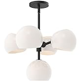 Alora Mood CH548518MBOP Willow Chandelier, Matte Black/Opal Matte Glass