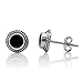 Women’s 925 Sterling Silver Round Braided Gemstone Post Stud Earrings, 9mm, Black Onyx Gemstone