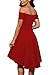 Sidefeel Women Off Shoulder Short Sleeve High Low Skater Dress Large Bright Red