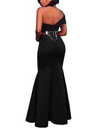 Vestido de mujer Sexy One con hombro descubierto, corte de sirena, vestido de noche