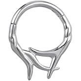 Pierced Owl 16GA 316L Stainless Steel Spiked Thorn Hinged Segment Clicker Ring