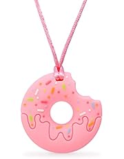 Chew Necklace for Boys and Girls - Silicone Donut Chewable Pendant for Teething, Autism, Biting, ADHD, SPD, Sensory Oral Motor Aids for Kids, Chewy Toy Jewelry for Adults