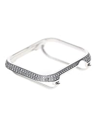 UKCOCO   Carcasa para Apple Watch Bling, brillante, brillante, brillante, diamante, aluminio, con bisel de metal, marco protector para iWatch Series 1 2 3 4), 7Q03171HBMTW14633X6DL