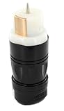 Leviton CS6364C 50 Amp, 125/250 Volt AC, Black & White Locking Connector, Industrial Grade, Grounding, California-Style, Black-White