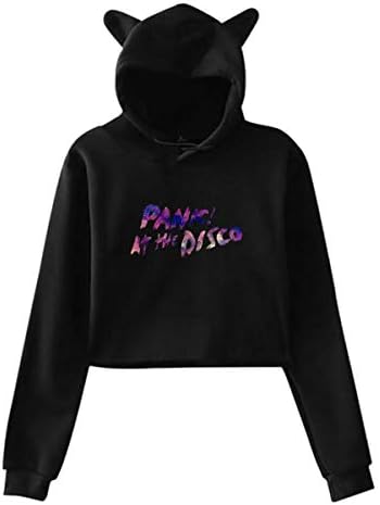 Panic at The Disco Women's Long Sleeve Letter Print Sweatshirt Crop Top Hoodies