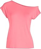Simlu Womens Loose Off Shoulder Tops Short Sleeve Casual T Shirt Top - USA