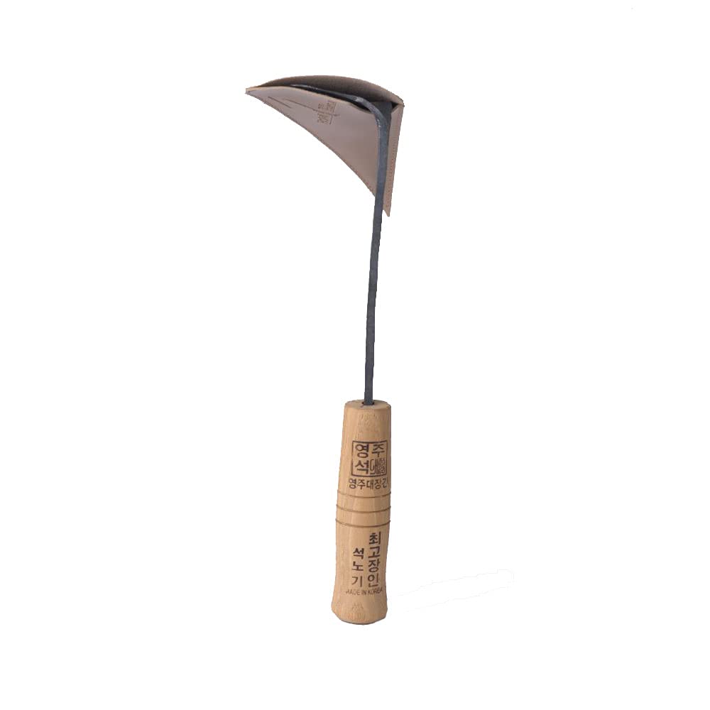 YOUNGJU HOMI Small Size Premium Quality Hand Plow Hoe with Safety Cover for Easy Gardening, Weeding and Farming Made by Korean Master Blacksmith (Small)