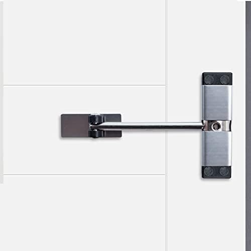 HoneSecur Door Closer, Fire Rated Spring Door Closers, Surface Mounted Door Gate Closer, Auto Closing Adjustable Safety (Silver)