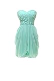 Kiss Dress Women's Strapless Chiffon Short Bridesmaid Dresses Prom Gowns