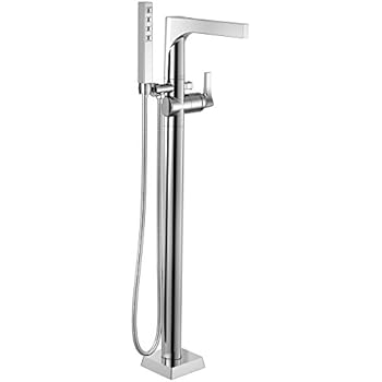 Delta Zura Collection Chrome Modern Floor Mount Freestanding Tub