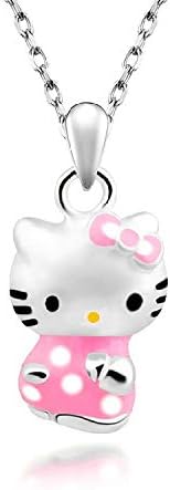 Jueedd Heart Pendant Necklace with Swarovski CrystalsCopper Silver-Plated Hello Kitty cat Necklace Pendant Katie cat Silver Jewelry Fashion Creative Set Chain