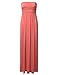 DRESSIS Women's Basic Leopard Shirred Strapless Pleated Long Maxi Shift Tube Dress