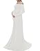 Saslax Maternity Chiffon Gown Split Front Maxi Photography Dress for Photo Shoot